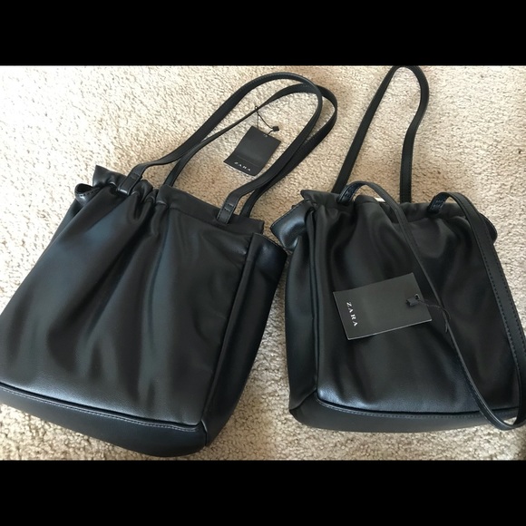 FINAL!ZARA black faux shoulder bag!NWT FIRM PRICE - Picture 5 of 6